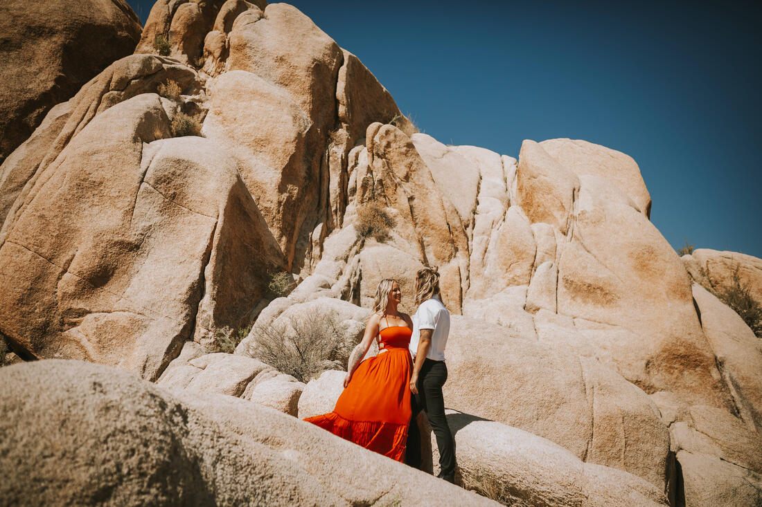 Ciarra and AJ walk together through Joshua Tree National Park.