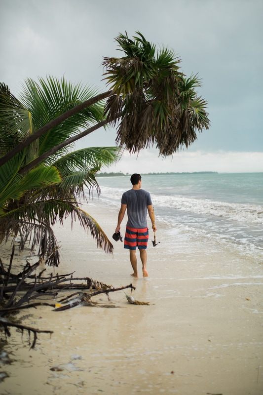 A secluded home along the coastline near Punta Allen