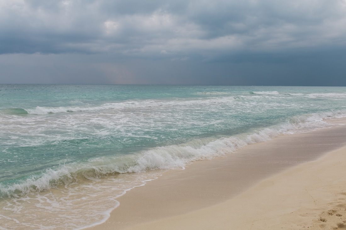 Turquoise water along the coast near Tulum, Mexico