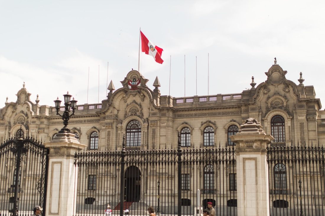 Colonial architecture in Lima's Historic District, Peru