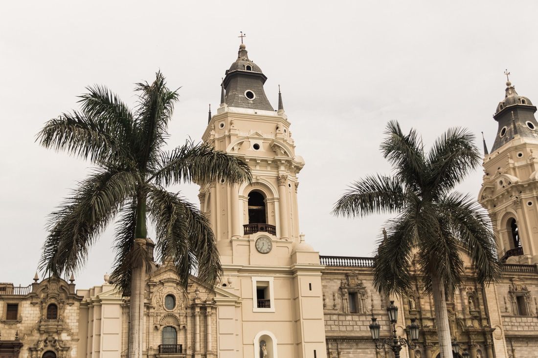 Colonial architecture in Lima's Historic District, Peru