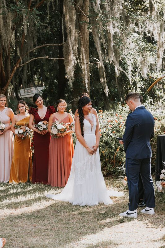 Bride and groom sharing a quiet moment together in Charleston, South Carolina