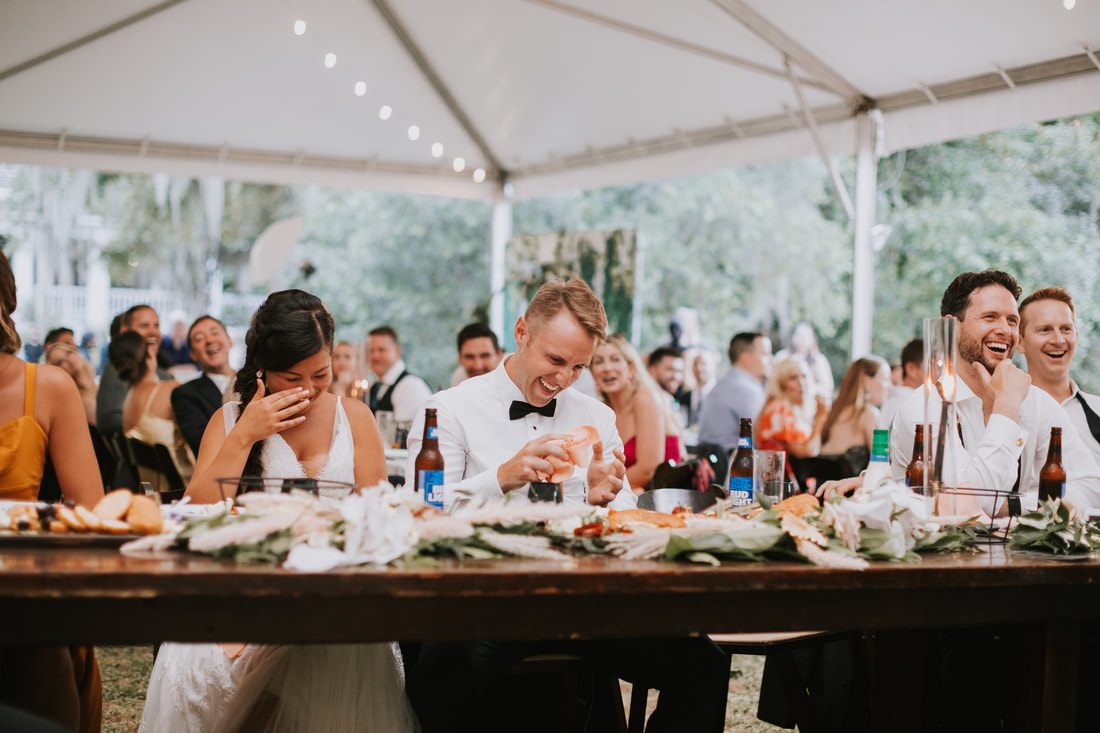 Bride and groom sharing a quiet moment together in Charleston, South Carolina