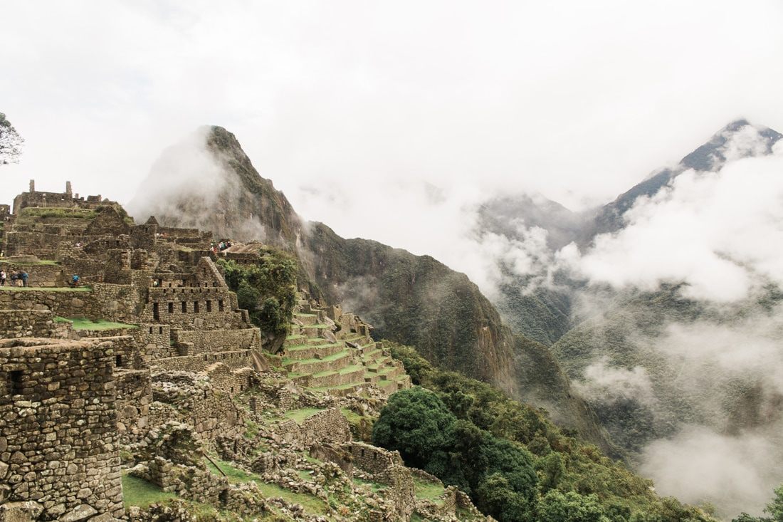 Verdant hillsides framing the ancient city of Machu Picchu