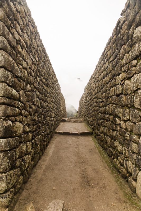 View toward Huayna Picchu from within the ruins of Machu Picchu