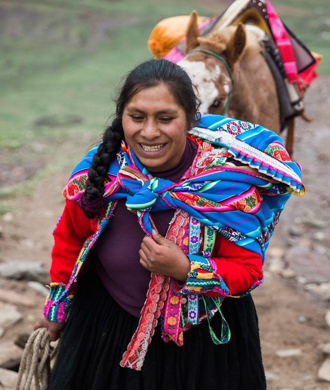 High-altitude Andean landscape near Cusco, Peru, along the Rainbow Mountain hike