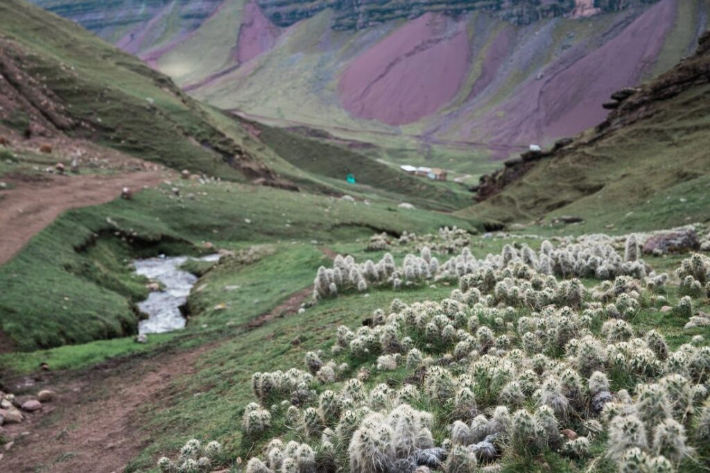 Clouds rolling over the Andes mountains near Vinicunca, Peru