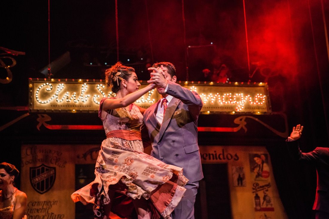 Photo of a tango dancer performing on a city sidewalk in Buenos Aires, Argentina