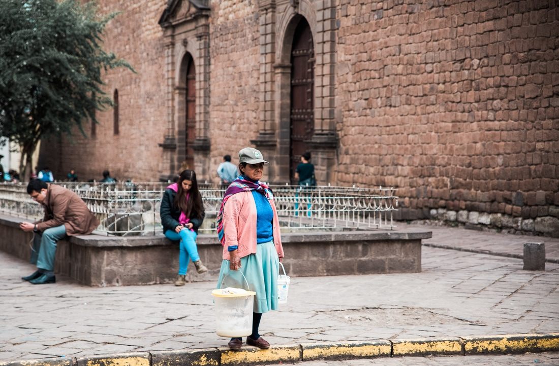 Photo of cobblestone streets winding through the historic center in Cusco, Peru