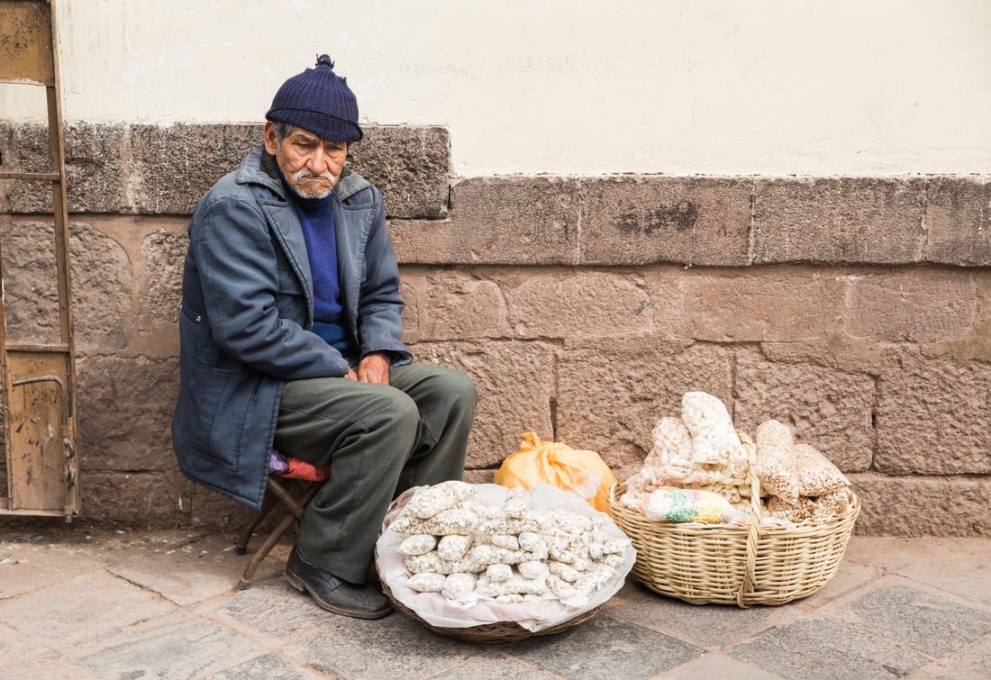 Photo of a candid travel portrait in Cusco, Peru