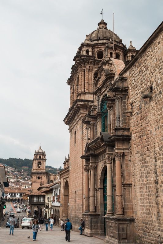 Photo of Andean mountain peaks surrounding the city in Cusco, Peru