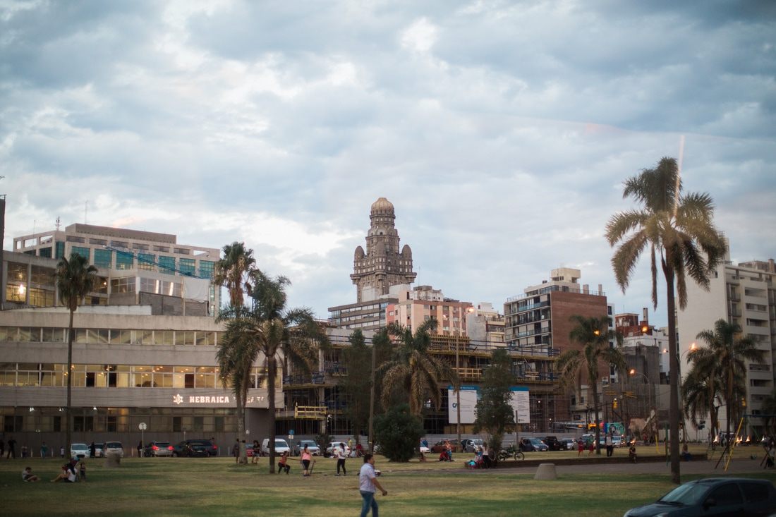 City streets and architecture in Montevideo, Uruguay