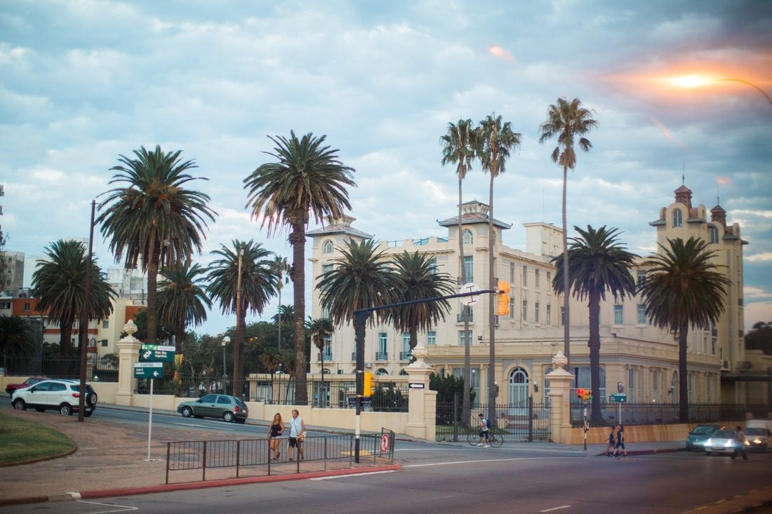 The coastline of Montevideo lined with beaches