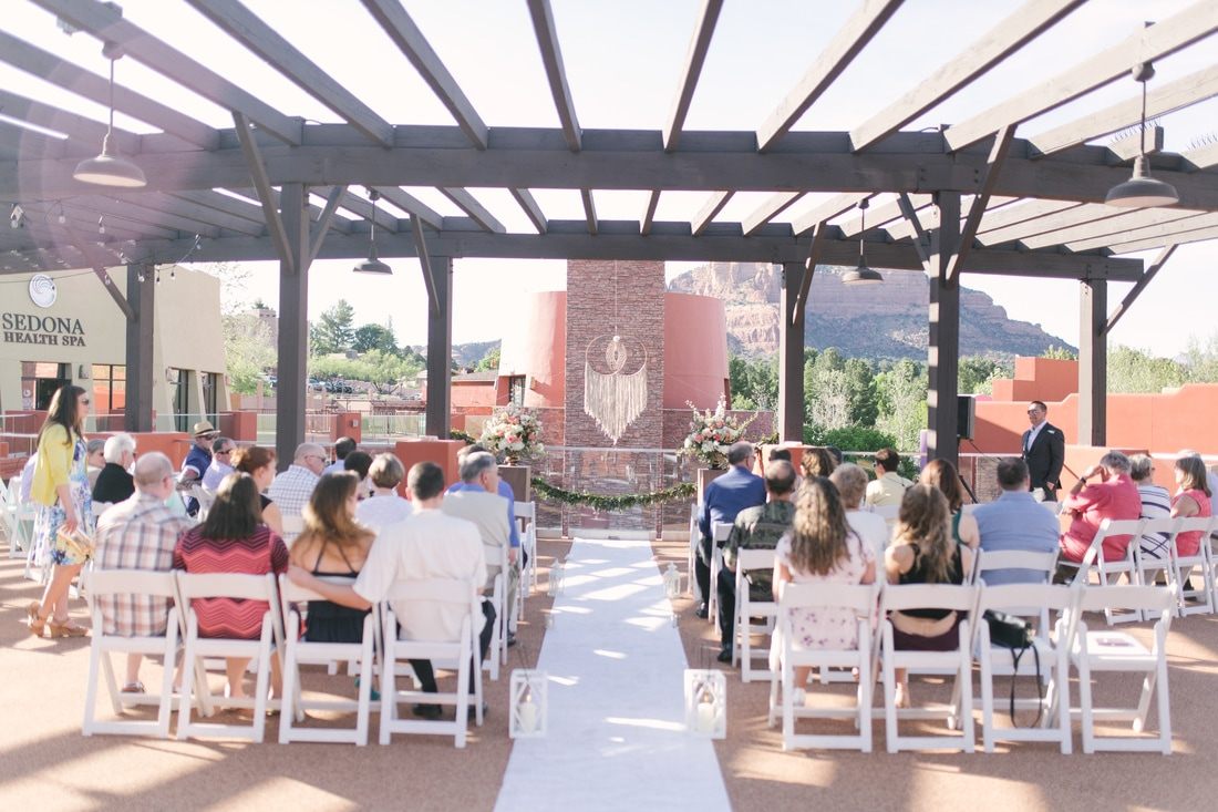 Kristi and Brian exchanging vows during their Sedona wedding ceremony