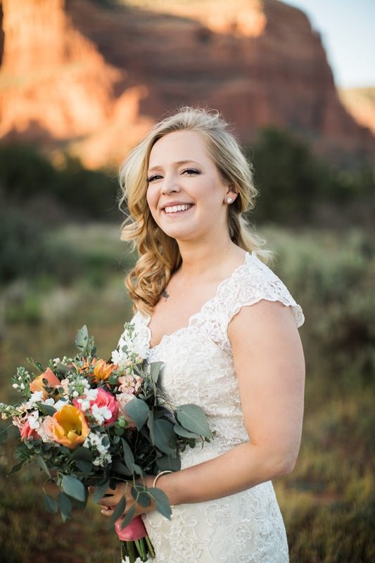 Candid moment with family and friends at Kristi and Brian's Sedona wedding
