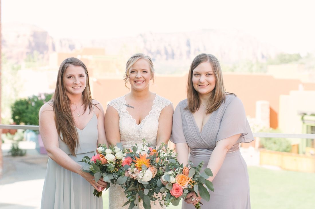 Candid moment with family and friends at Kristi and Brian's Sedona wedding
