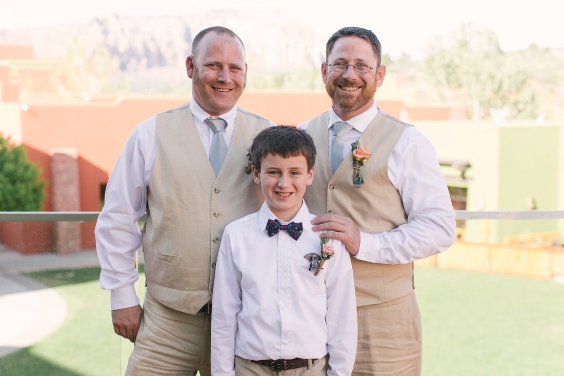 Candid moment with family and friends at Kristi and Brian's Sedona wedding