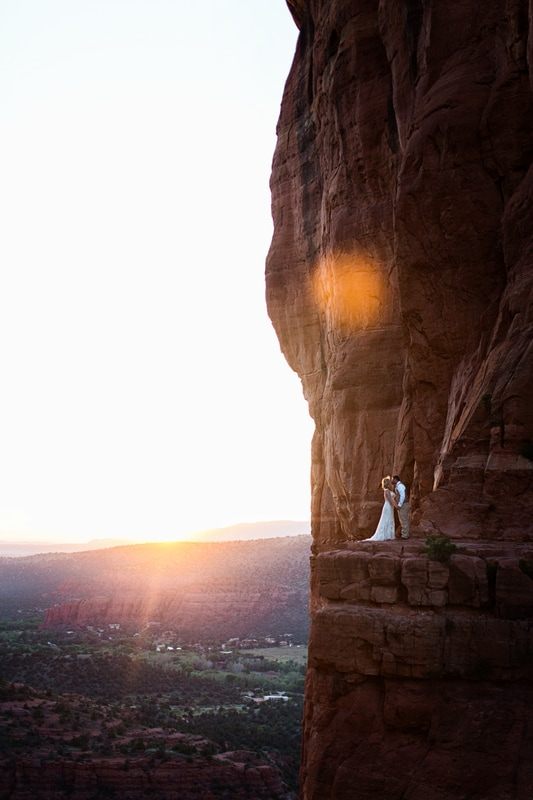 Getting-ready portrait before Kristi and Brian's Sedona wedding