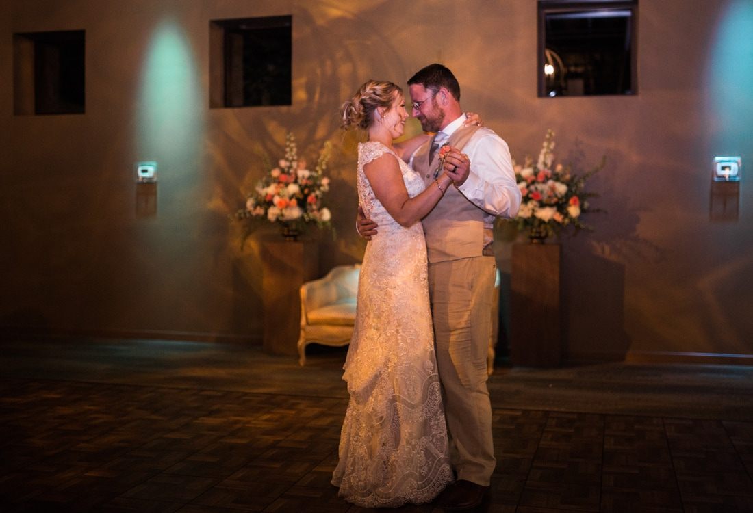 Golden hour portrait of the newlyweds in the Sedona desert