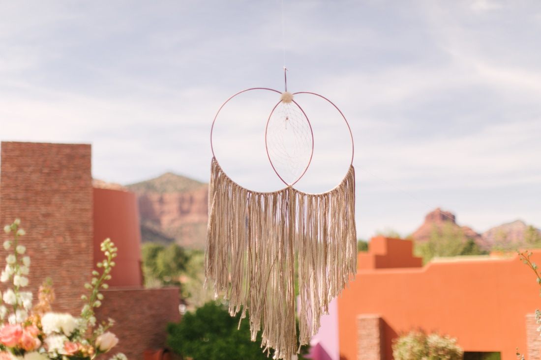 Bride and groom portrait among Sedona's red rock formations