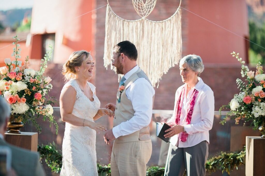 Reception moment from Kristi and Brian's Sedona wedding
