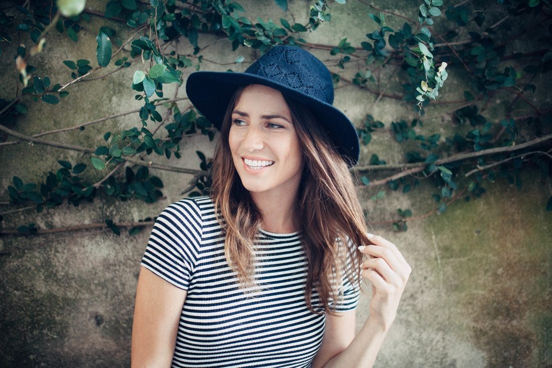 Candid portrait of Susan in downtown Charleston's historic district