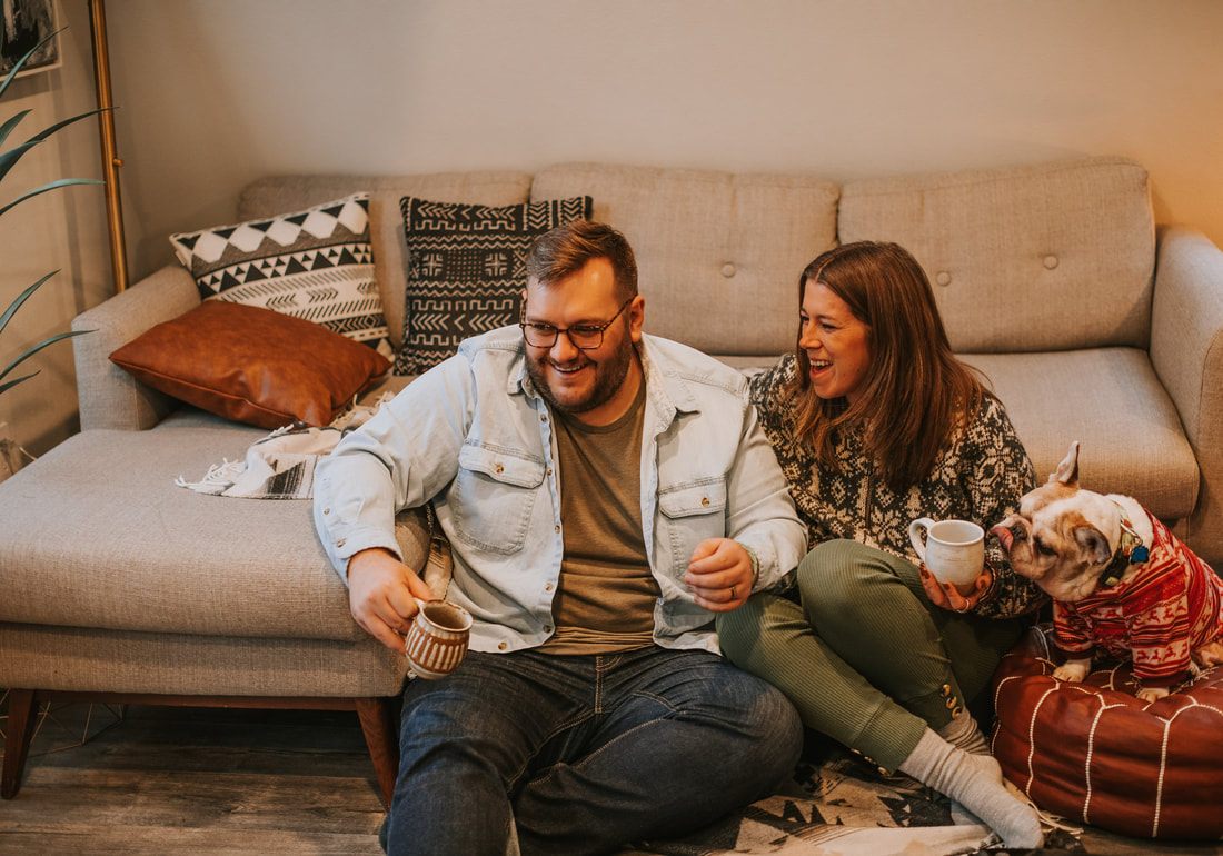 Ryan and Lyndsey sharing a quiet moment together at That PNW Cabin