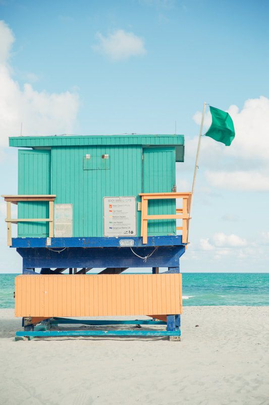 Miami Beach coastline bathed in warm afternoon light