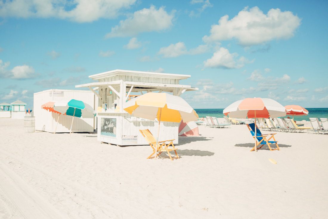 Sun-soaked view of the South Beach coastline in Miami