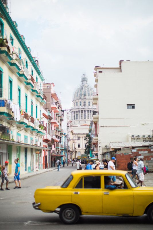 Street scene in Havana, Cuba capturing the city's warm, colorful culture