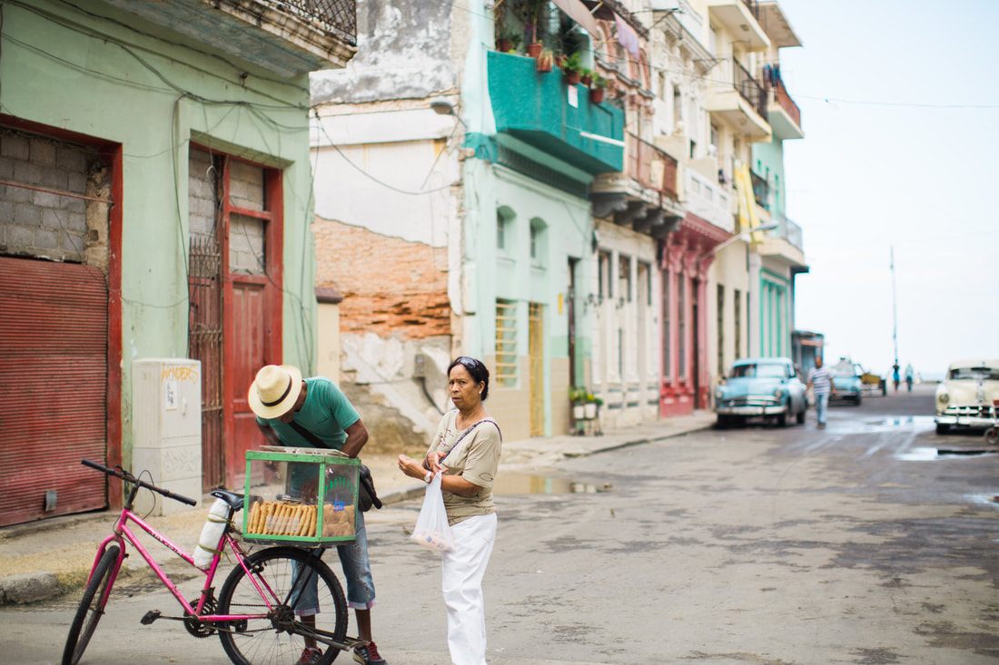 Street scene in Havana, Cuba capturing the city's warm, colorful culture