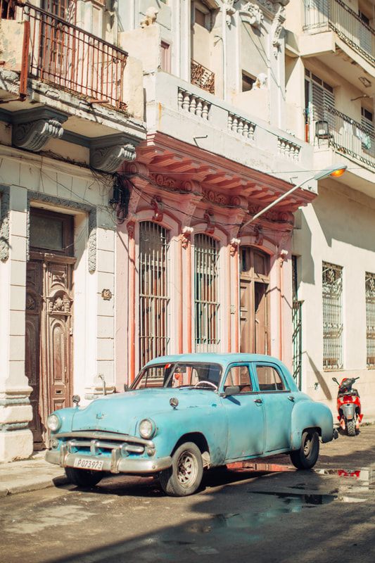 Street scene in Havana, Cuba capturing the city's warm, colorful culture