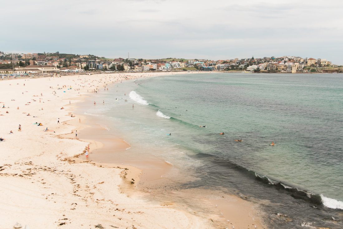 Golden hour views of Bondi Beach, Sydney, Australia