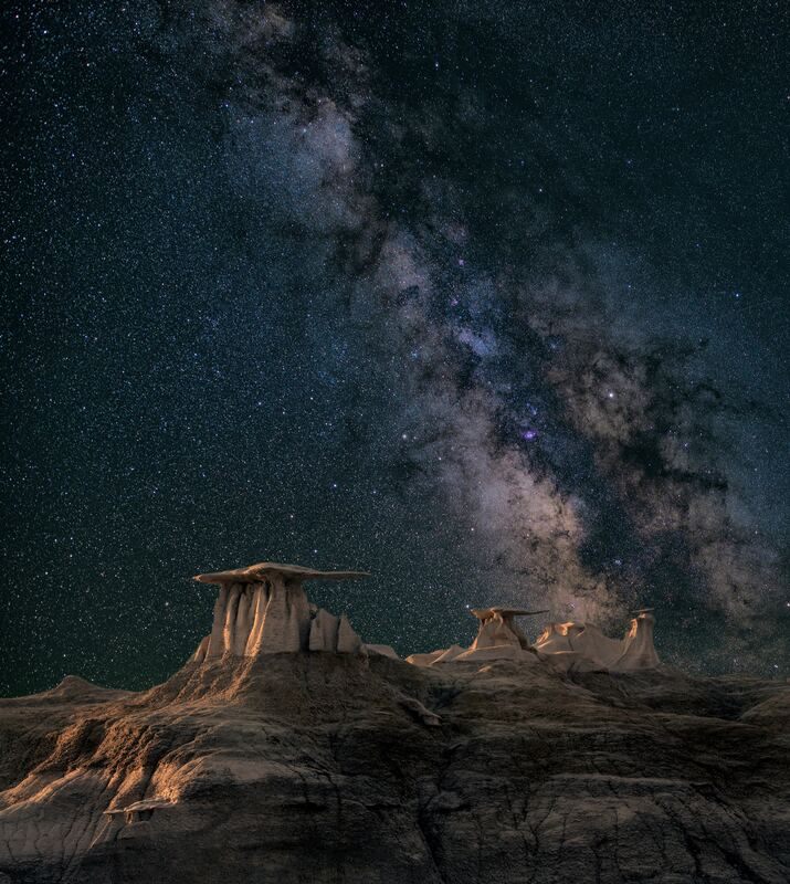 Milky Way galaxy captured against a dark night sky