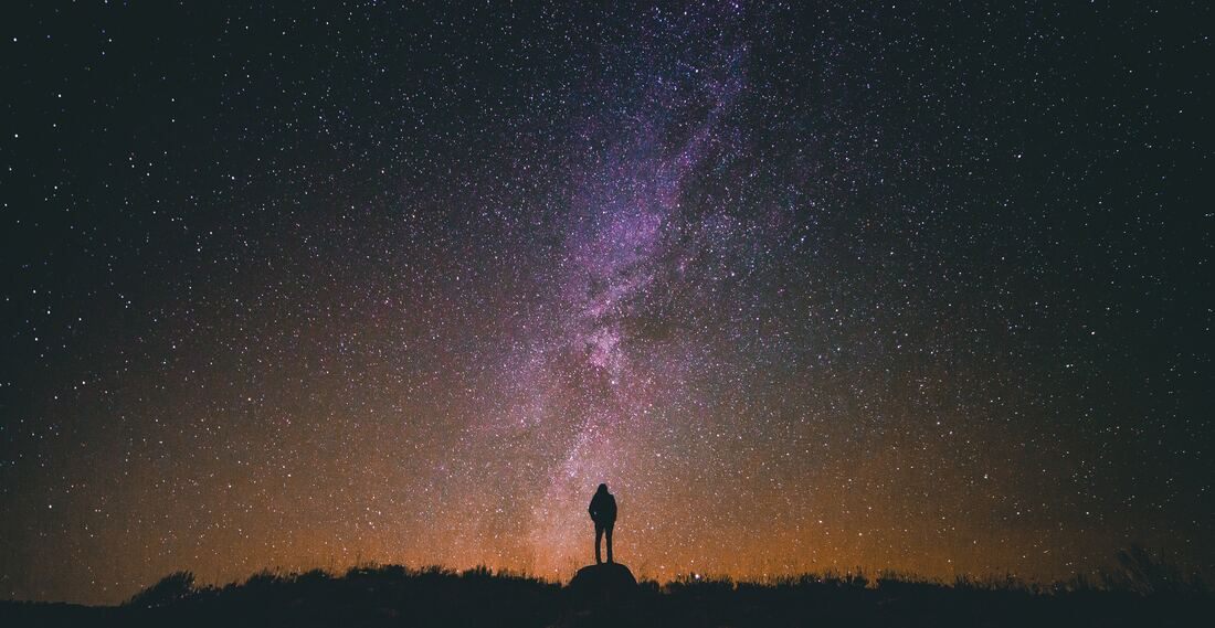 Long exposure night sky photo showing the Milky Way's bright core