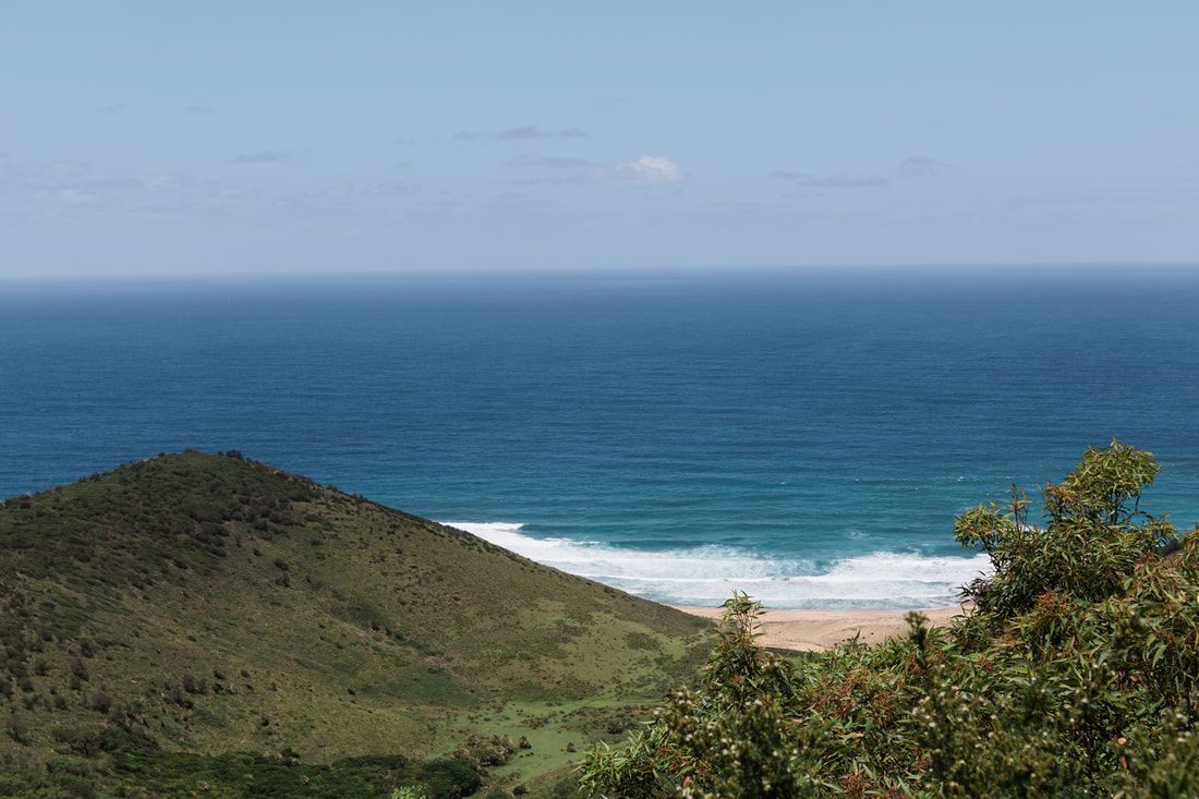 Rugged sandstone cliffs along the coast of Royal National Park, Australia