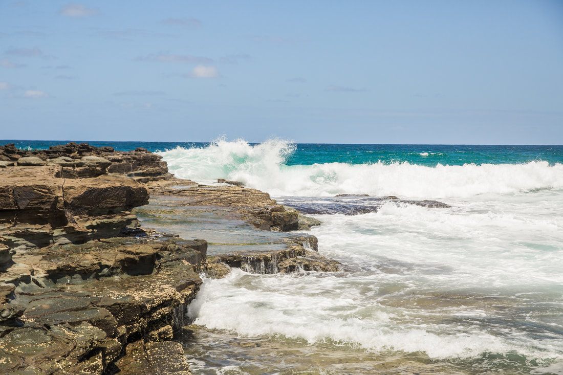 Natural rock pool carved into the coastline of Royal National Park