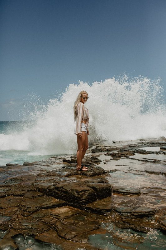 Natural rock pool carved into the coastline of Royal National Park