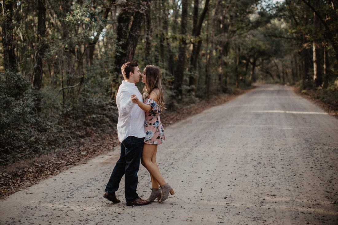 Chase and Mitch pose in golden light near Charleston, SC.