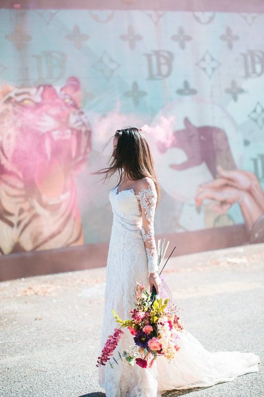 Olivia poses in her wedding gown for bridal portraits in Charleston, SC.