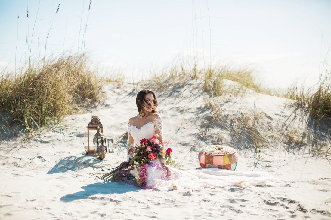 Elegant bridal portrait of Olivia in soft Charleston, SC light.