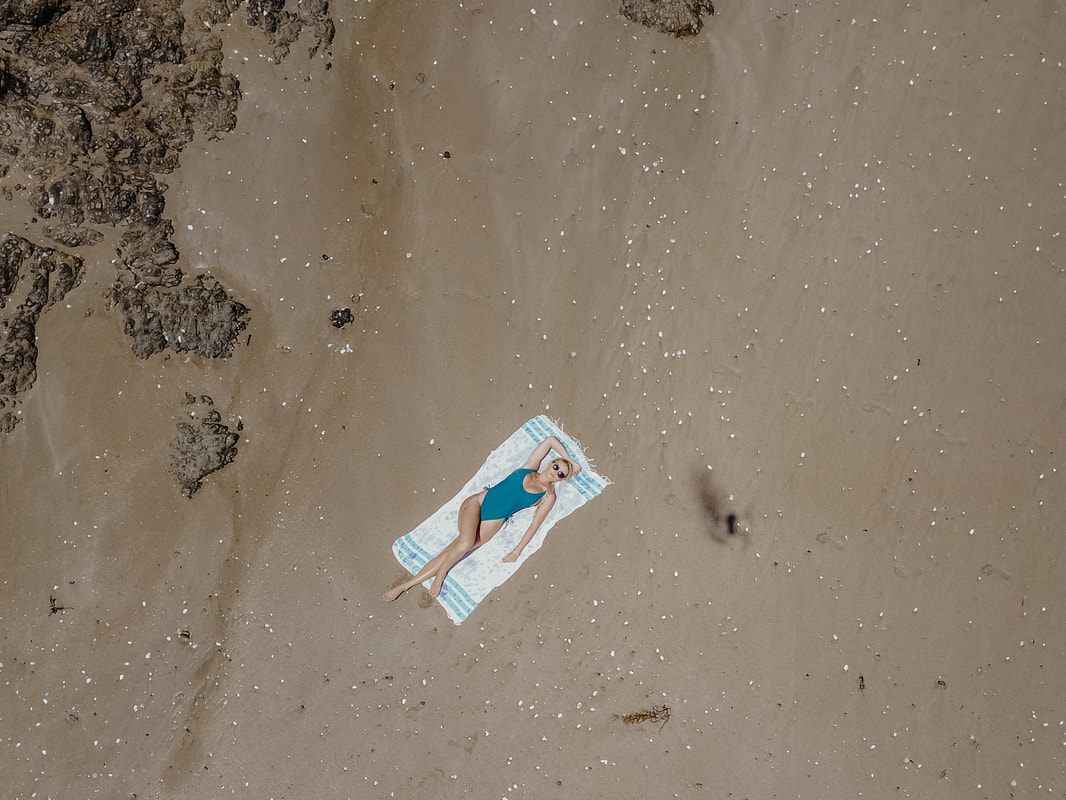 Model wearing a Strange Bikinis swimsuit on location in Auckland, New Zealand.
