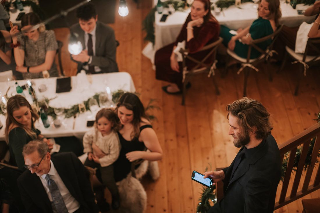 Newlyweds dancing together during their reception