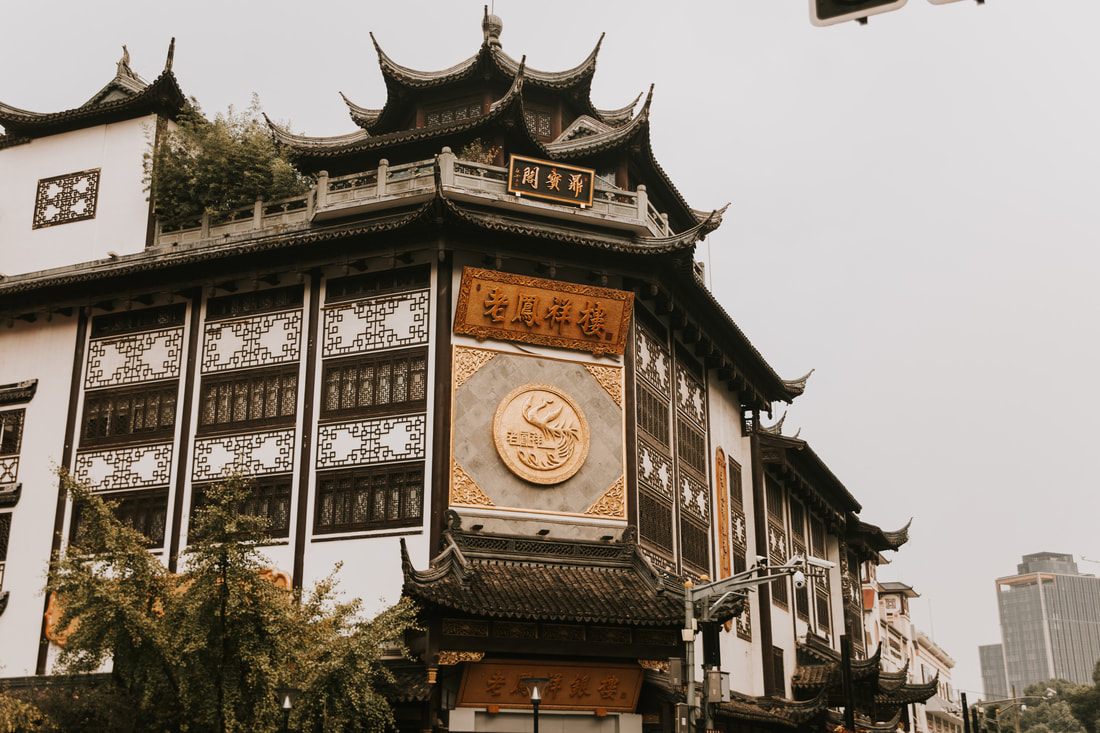 Travel photo of Shanghai's bustling City God Temple district.