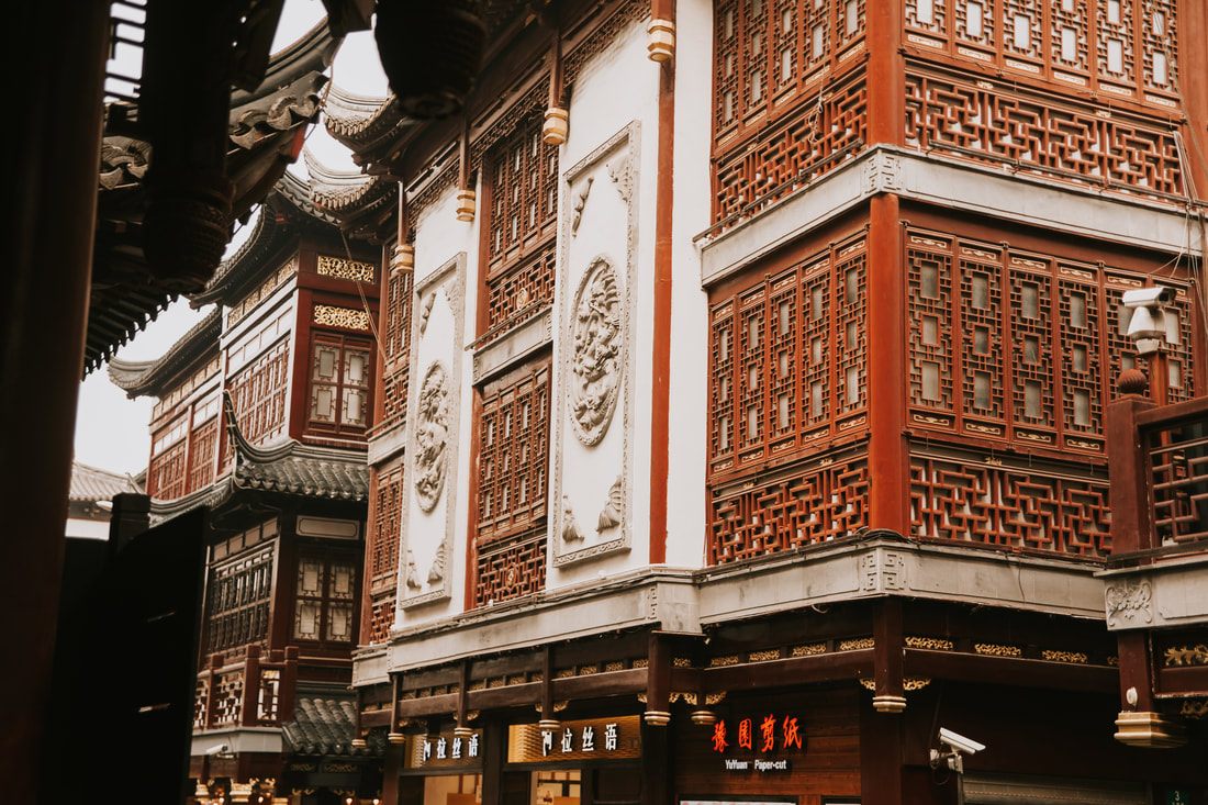 Colonial-era architecture along the riverfront in Shanghai, China.