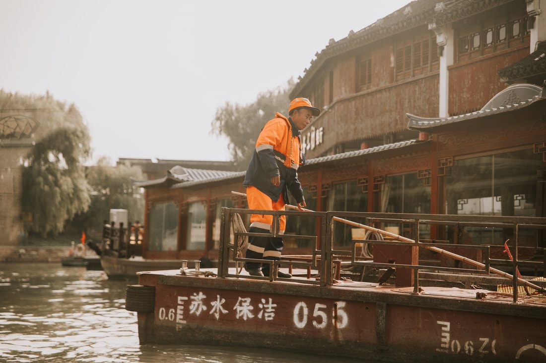 Traditional bridge and pagoda architecture in Suzhou, China