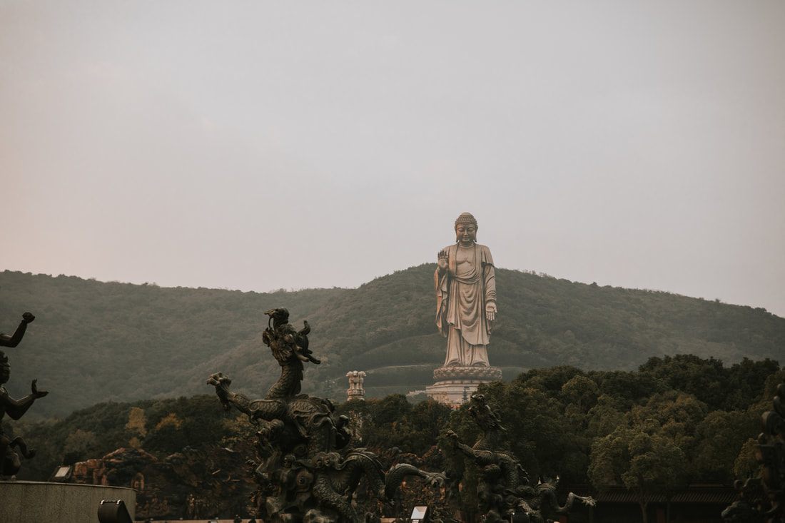 The Brahma Palace with its sandalwood pillars near Lingshan, Wuxi