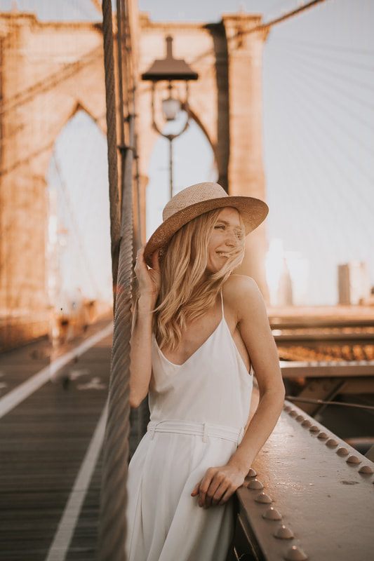 Editorial-style portrait of Valentina against a New York City backdrop