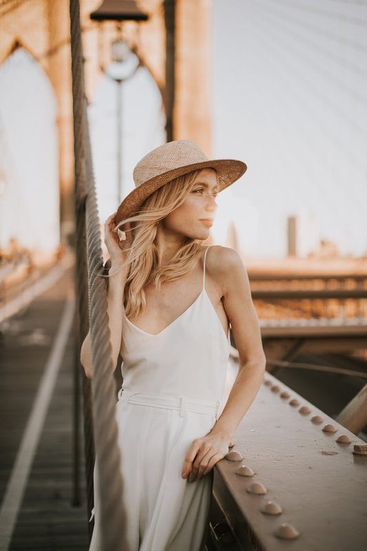 Close-up portrait of NYC model Valentina during her bridal portrait session