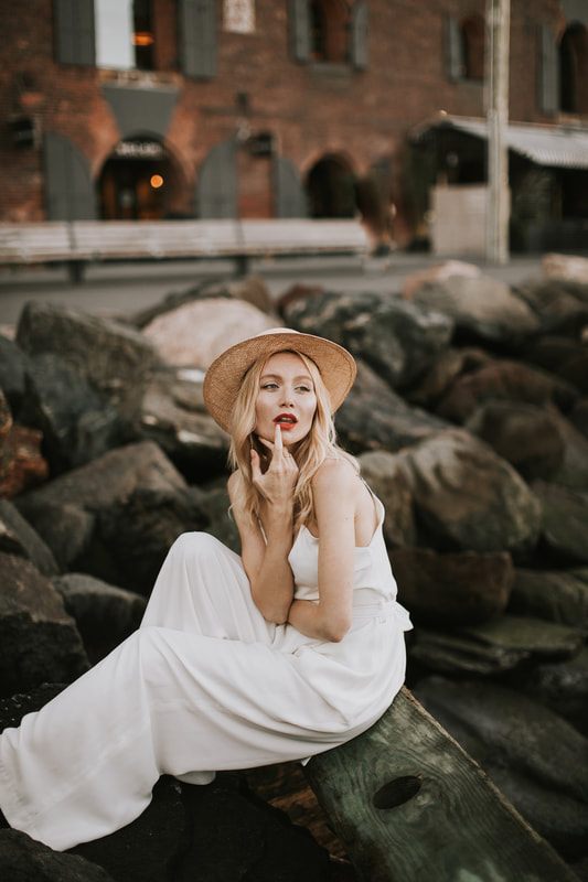 Candid laughing portrait of Valentina during the Brooklyn photo session